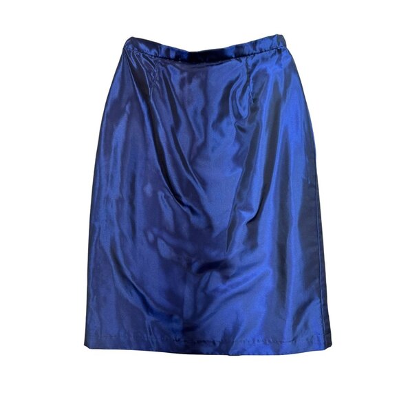 Alfred Angelo Peplum Evening Blouse & Skirt Set Size 4 Midnight Royal Blue Belte - Picture 12 of 16